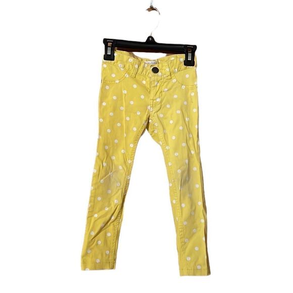•THE CHILDREN’S PLACE• yellow skinny pants with white polka dot size 4. VGUC - Picture 1 of 5